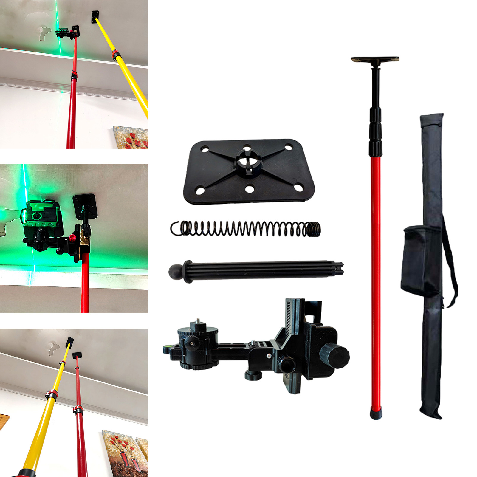 Industrial Laser Line - Niveau laser télescopique, support de plafond,